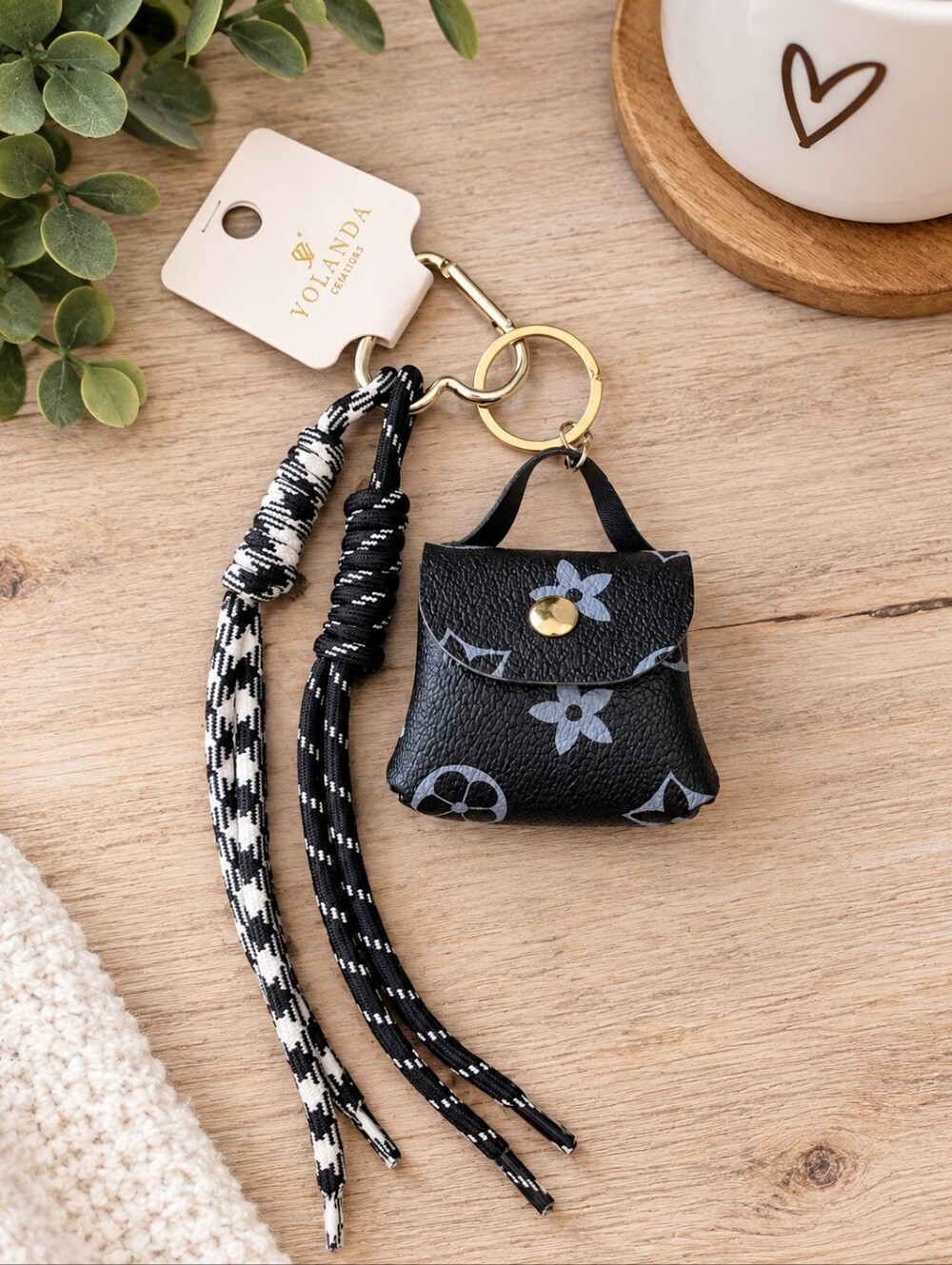 Designer Inspired Mini Pouch Keychain And Small Items Storage